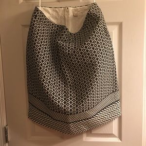 J. Crew black and white embroidered pencil skirt
